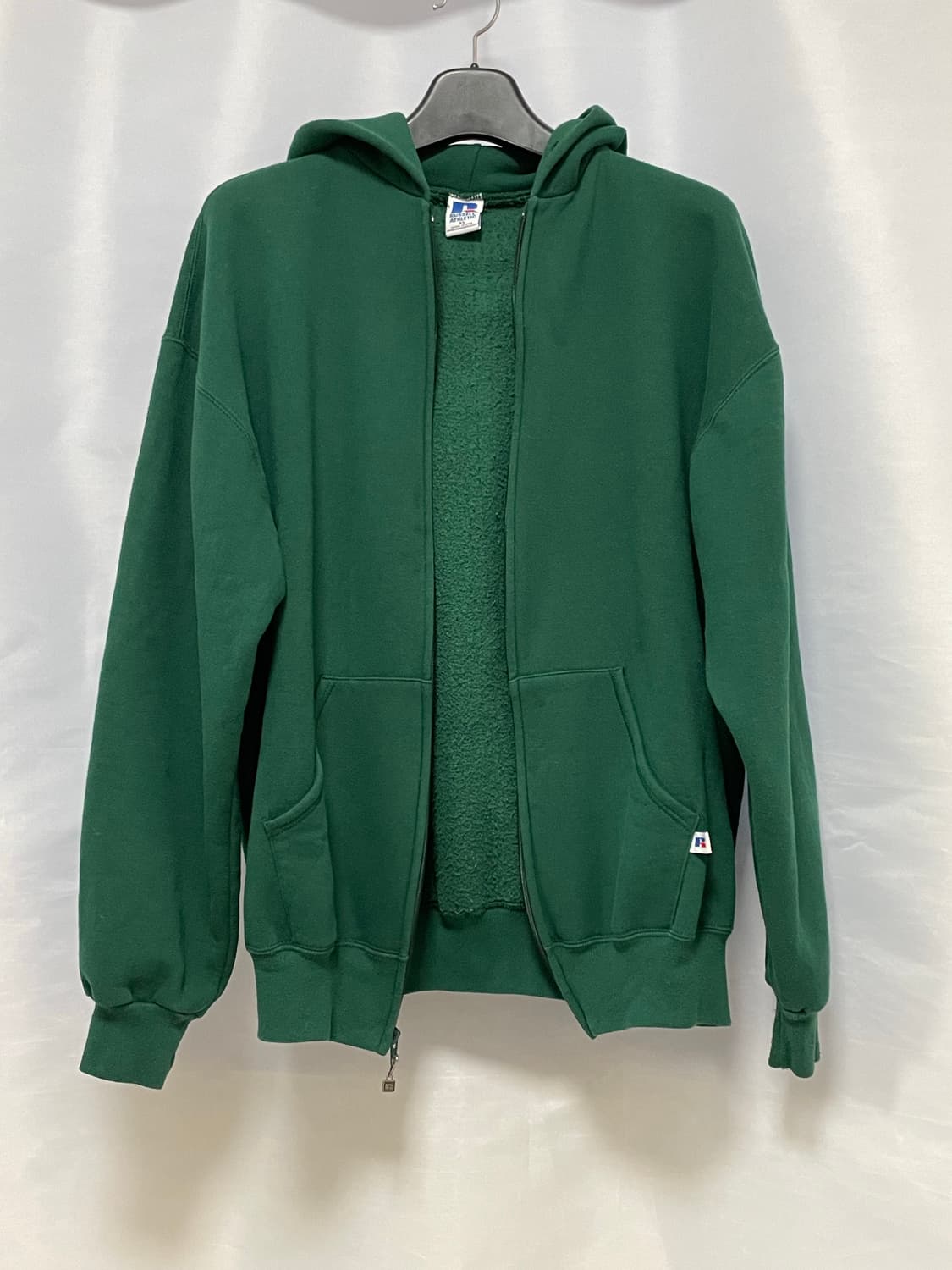 (XL) 90s 러셀 애슬래틱 50/50 후드 집업 그린 상품이미지4
