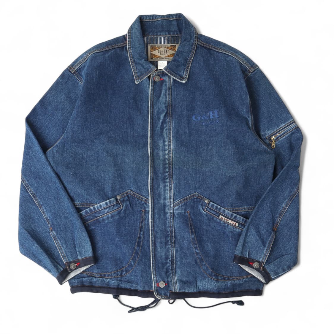 90s G&H usa 헤비 데님 플라이트 봄버자켓 상품이미지1