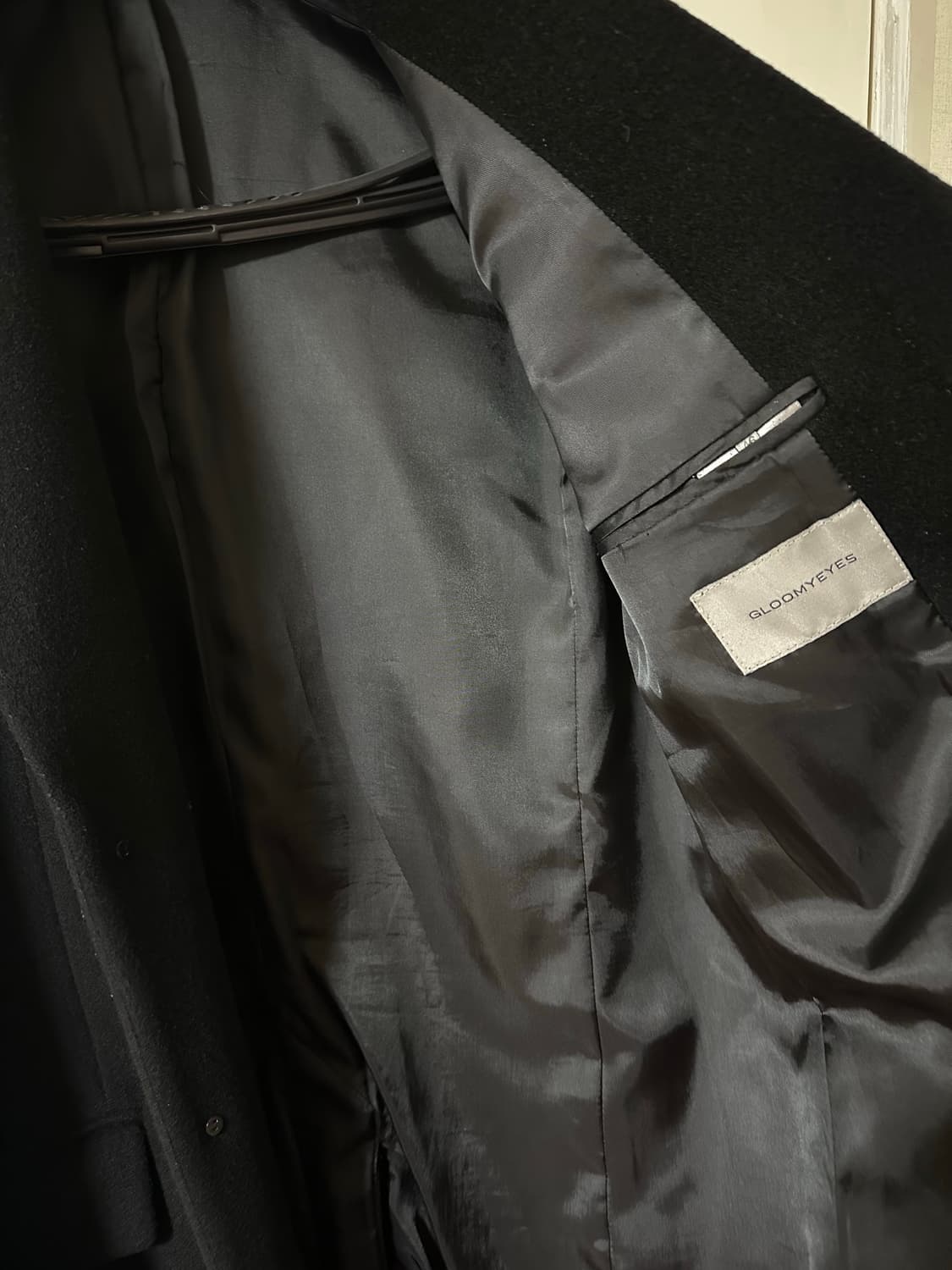 [46] 글루미아이즈 히든 싱글 코트 블랙 상품이미지3