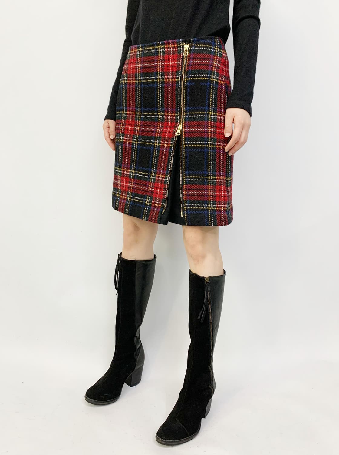 해리스 트위드 타탄 체크 스커트 상품이미지2
