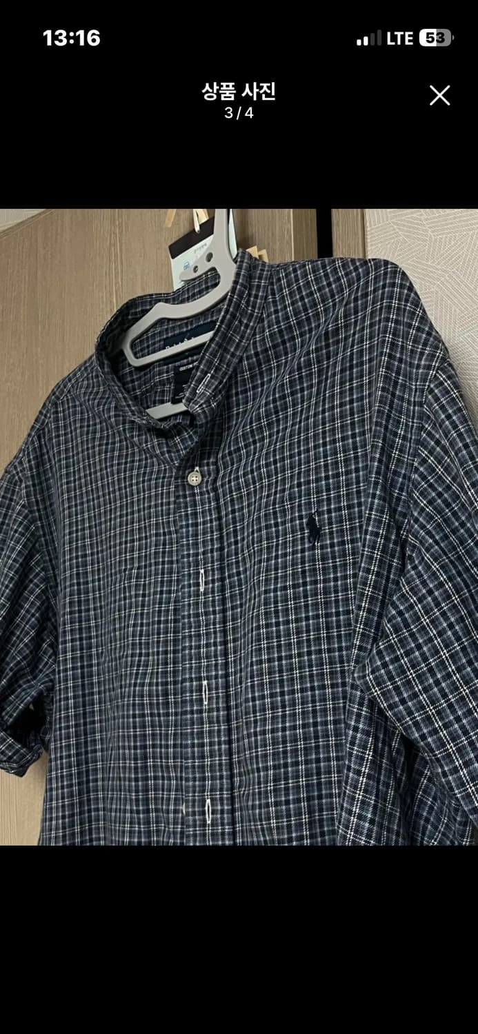 폴로 차이나카라 체크남방 셔츠 상품이미지2