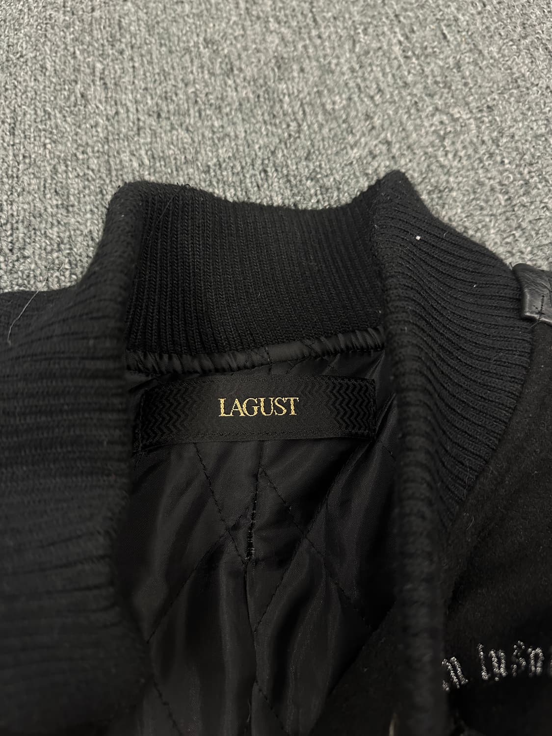 2) LAGUST 스컬 자수 블랙 바시티 자켓  상품이미지6