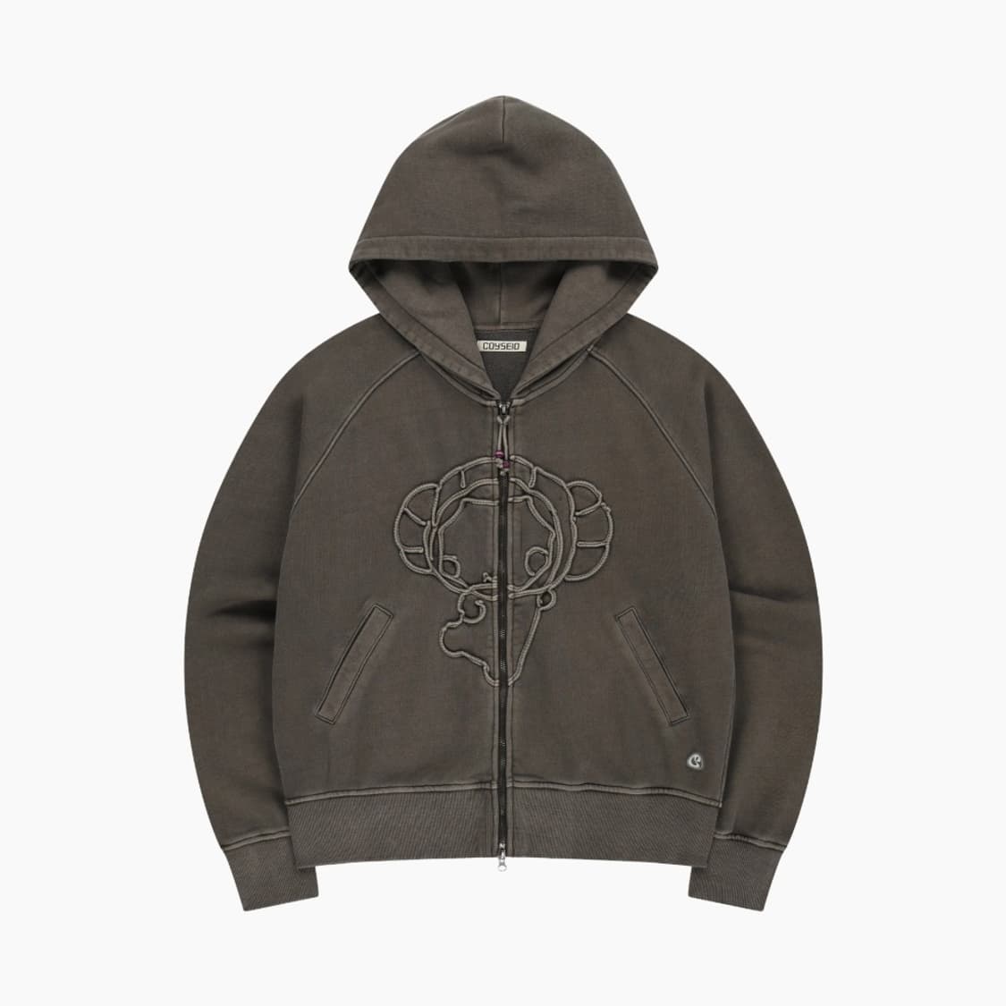 코이세이오 빈티지 테이프 후드집업 브라운 미시착 새제품 판매 상품이미지1