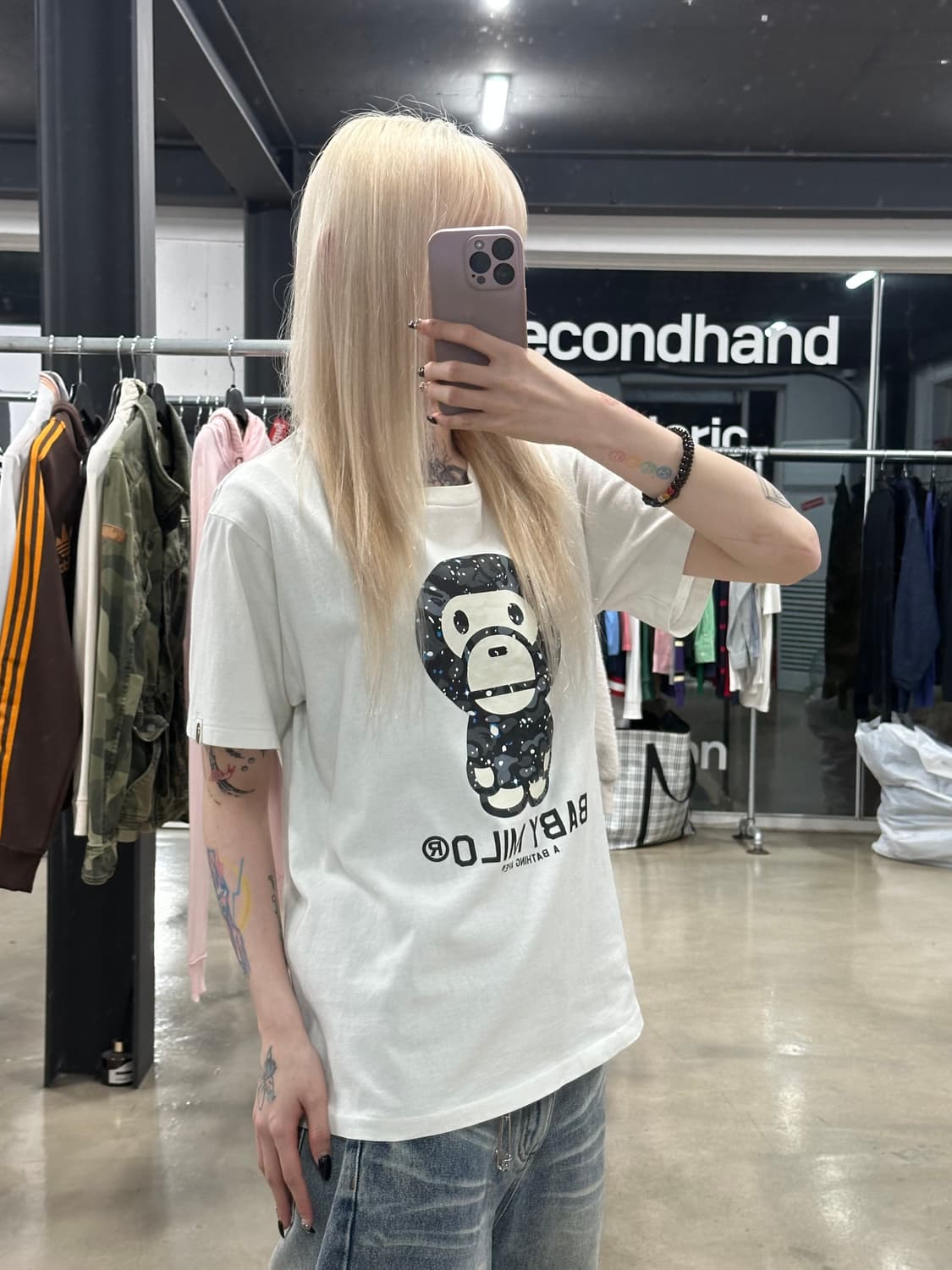 베이프 빅 베이비 마일로 스페이스 카모 반팔티 상품이미지3