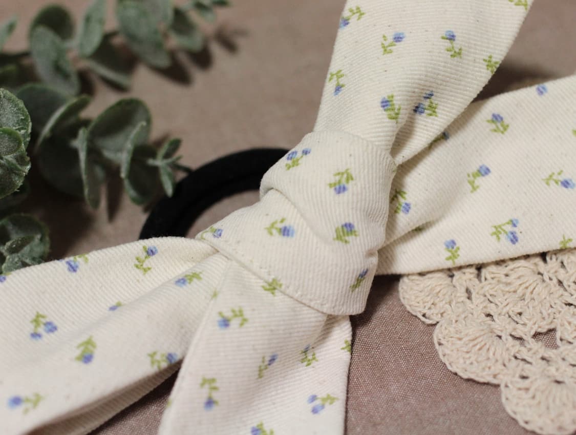 핸드메이드 모리걸 잔꽃 리본 머리끈 상품이미지4