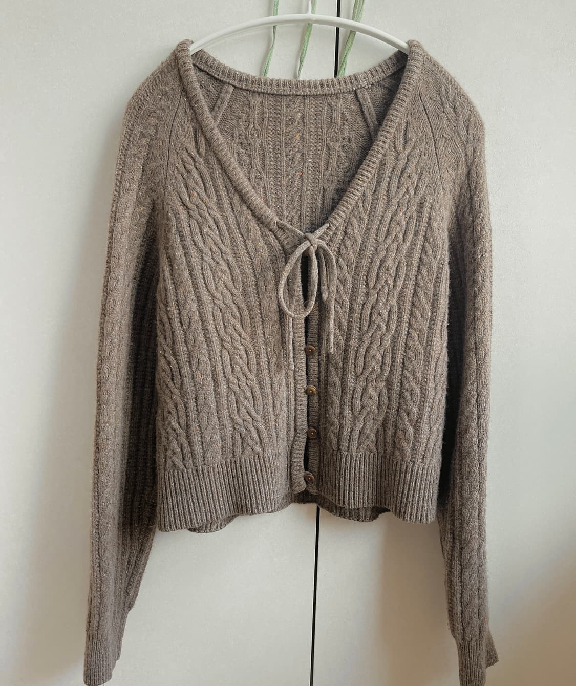 르니나 ESME 울 리본 카디건 가디건 브라운 상품이미지5