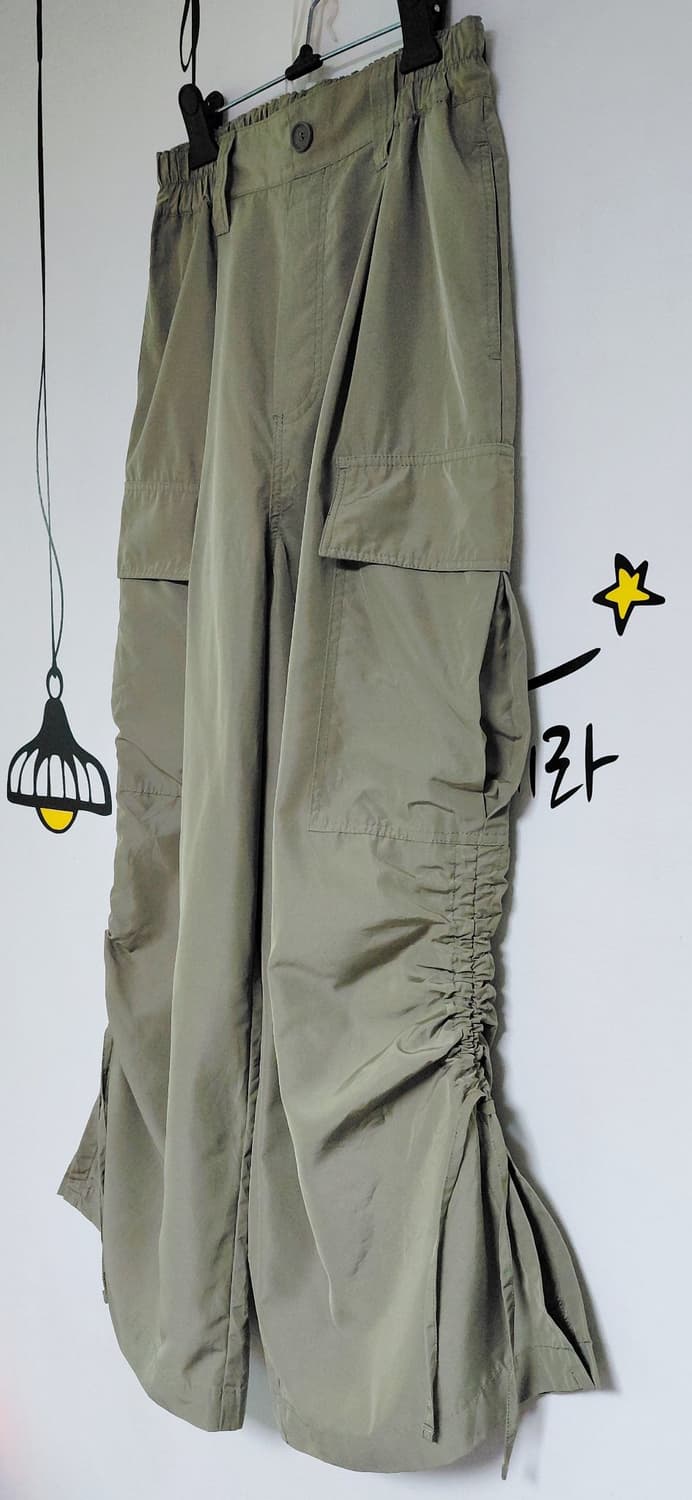 [M] Java(자바) 사이드 셔링 와이드 카고 팬츠 (카키 베이지) 상품이미지4