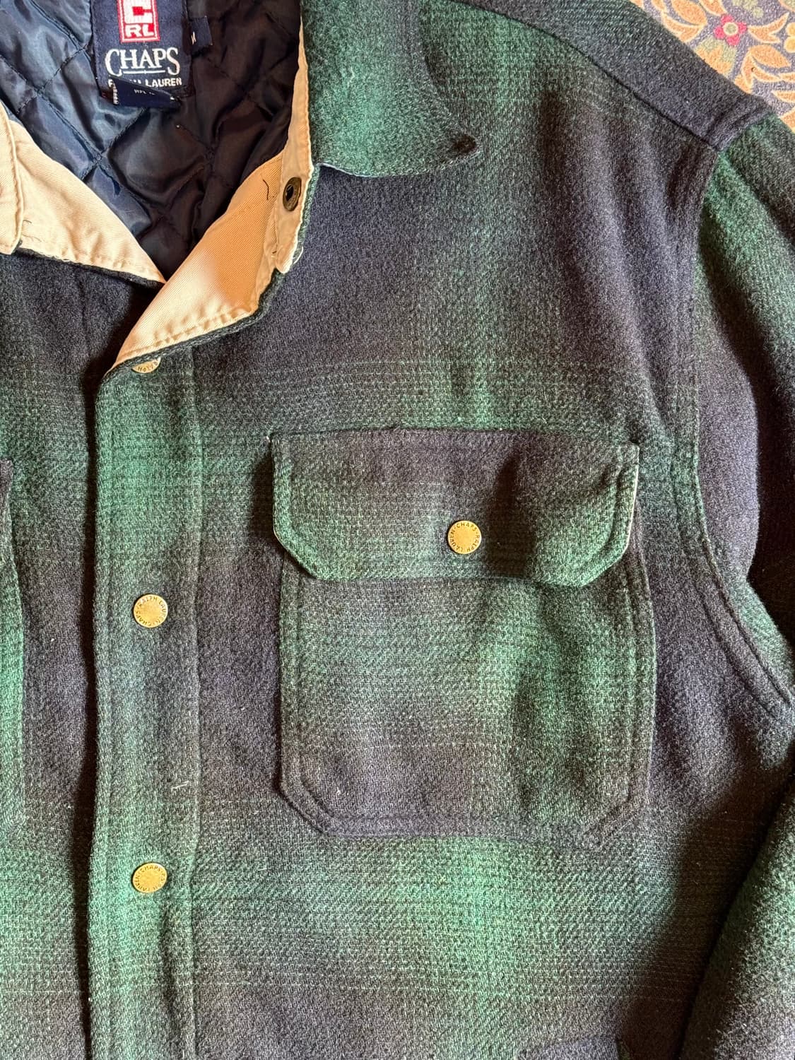 Chaps 랄프로렌 울 옴브레 퀼팅 셔츠자켓 상품이미지3