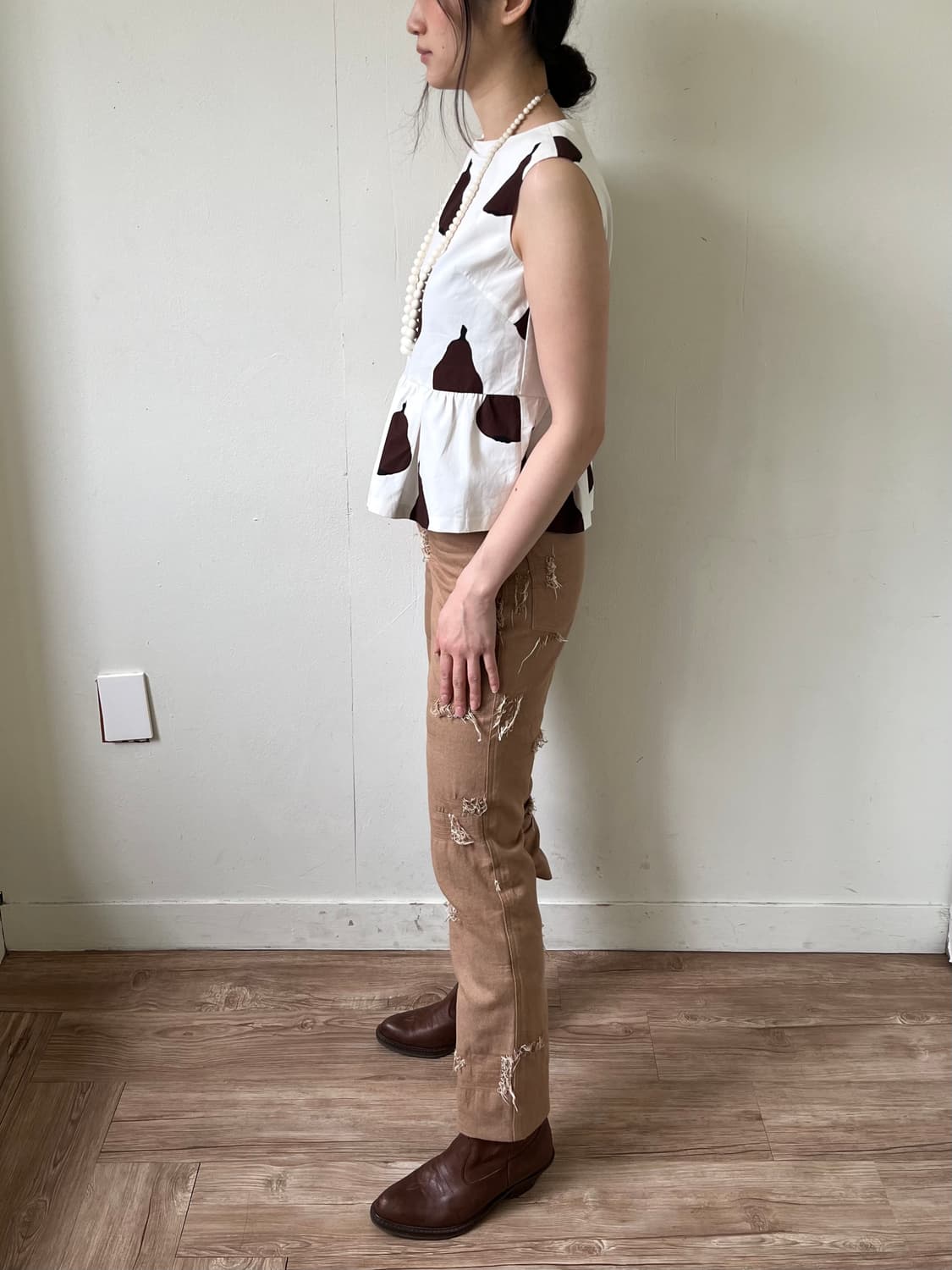 SKY-CONQUEROR 브라운 크랙 데님 팬츠 상품이미지9