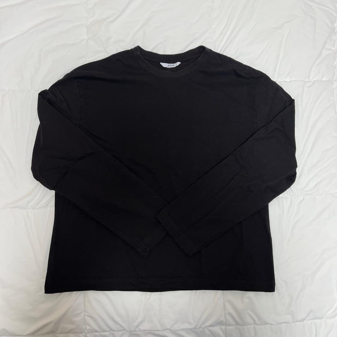 주앙옴므 크롭핏 컴팩트 코튼 롱슬리브 (차콜) M 상품이미지1