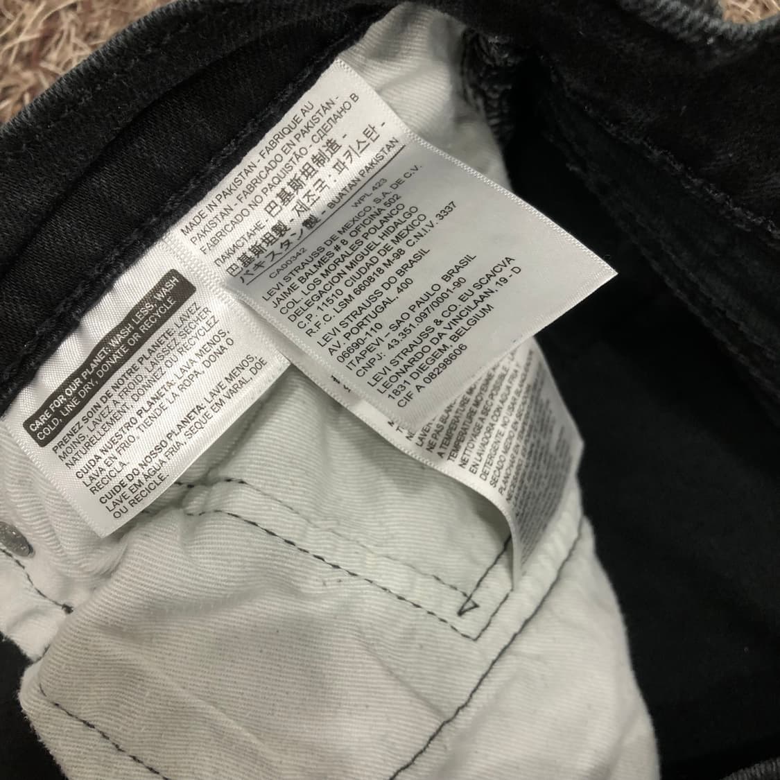 리바이스 512 블랙 데님 팬츠 상품이미지7