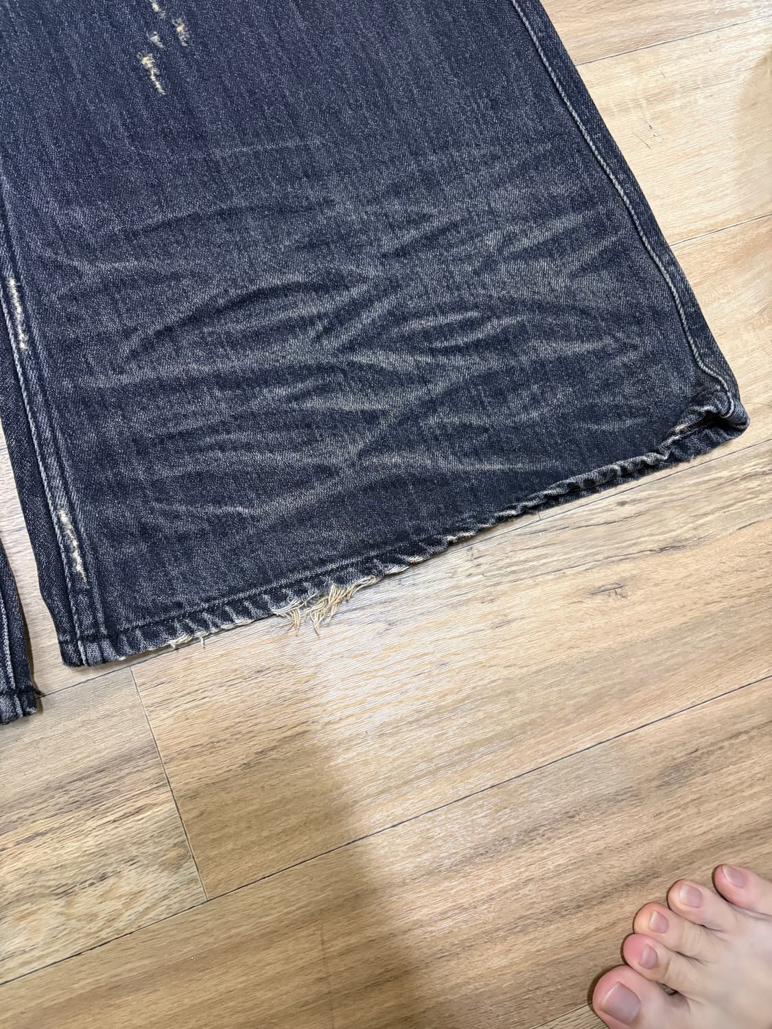 [0] 언더마이카 링클 그레이 워싱 와이드 플레어진 팝니다 상품이미지5