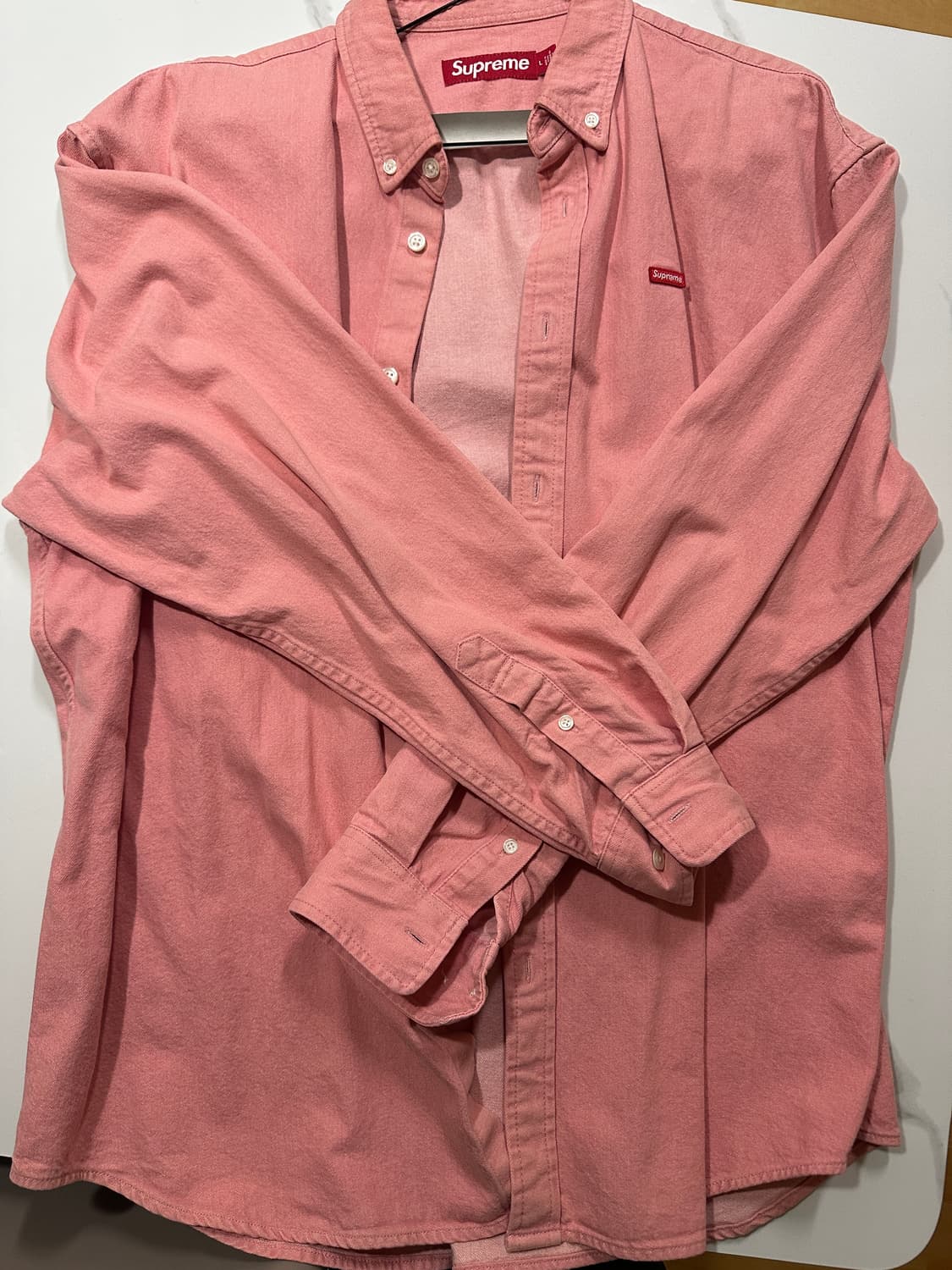 슈프림 스몰 박스 데님 셔츠 핑크 L사이즈 상품이미지2