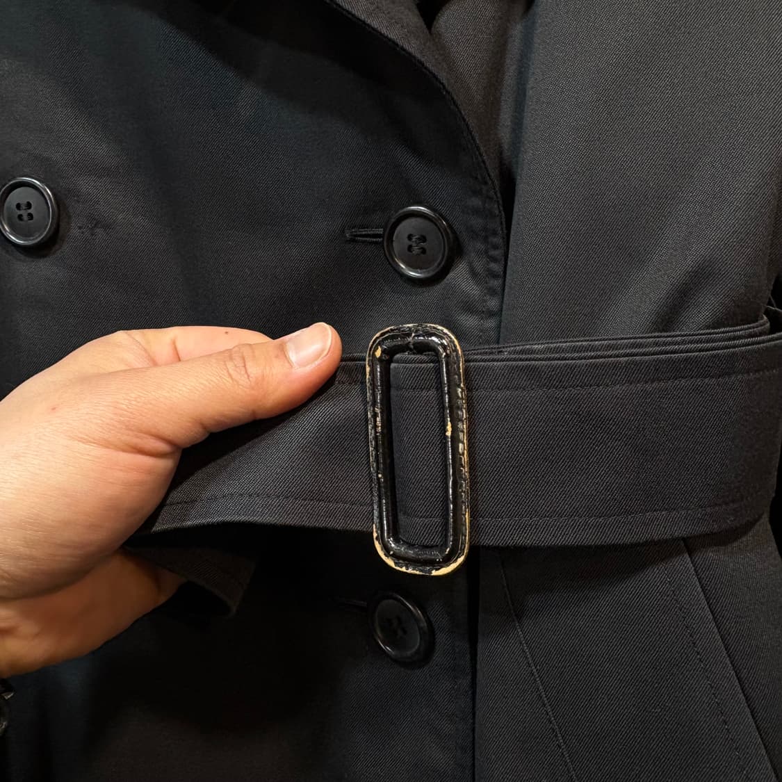 [M] BURBERRY 버버리 빈티지 블랙 더블 트렌치 코트 상품이미지2