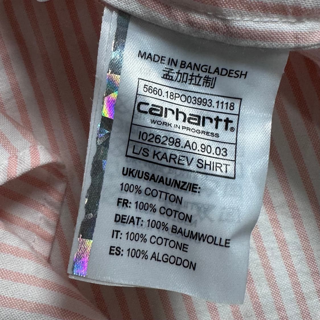 칼하트 옥스포드 스트라이프 셔츠   상품이미지7