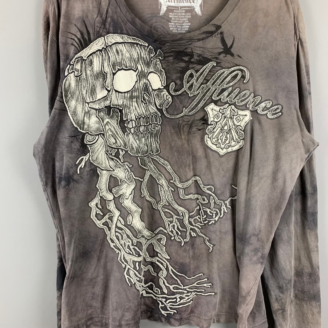 Vintage y2k 와투케 스컬 롱슬리브 티셔츠 상품이미지4