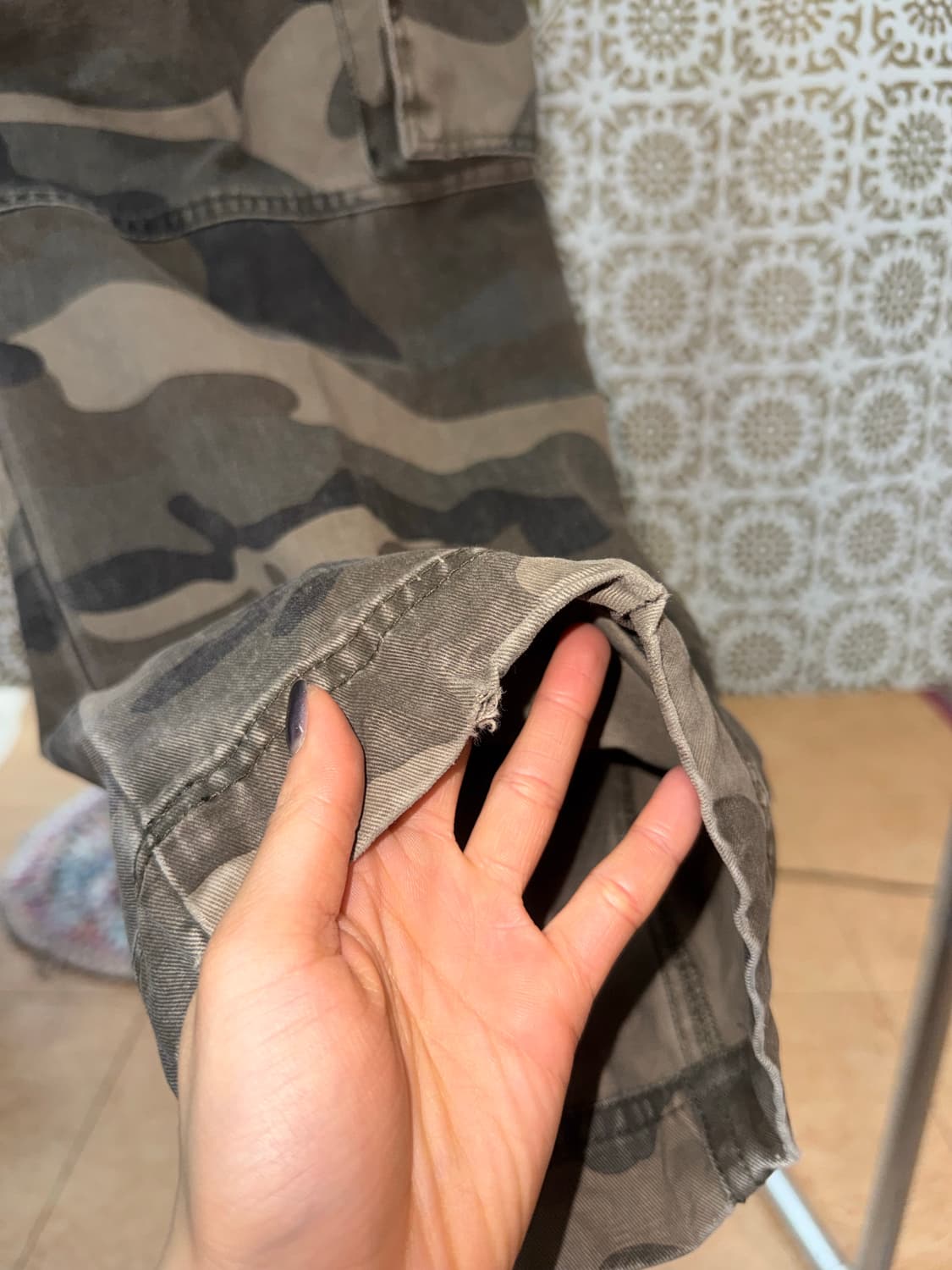 빈티지 지퍼 디테일 카모 카고팬츠  상품이미지6