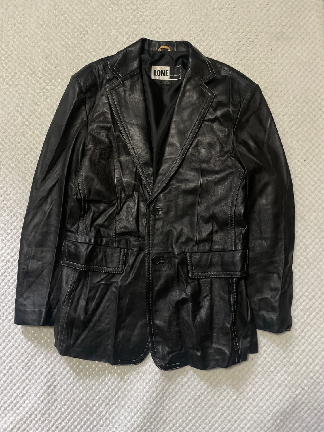 Juun.J 준지 정욱준 LONE 웨스턴 무드 램스킨 양가죽 레더 자켓 상품이미지1