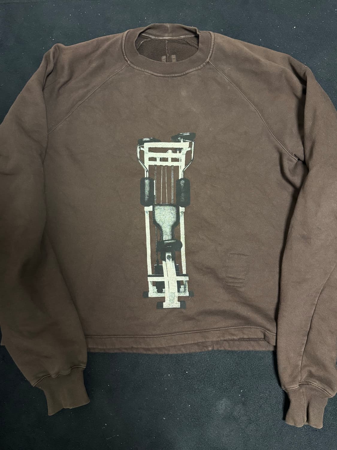 19FW Rick owens 다크쉐도우 레글런 크롭 스웻셔츠 브라운 상품이미지1