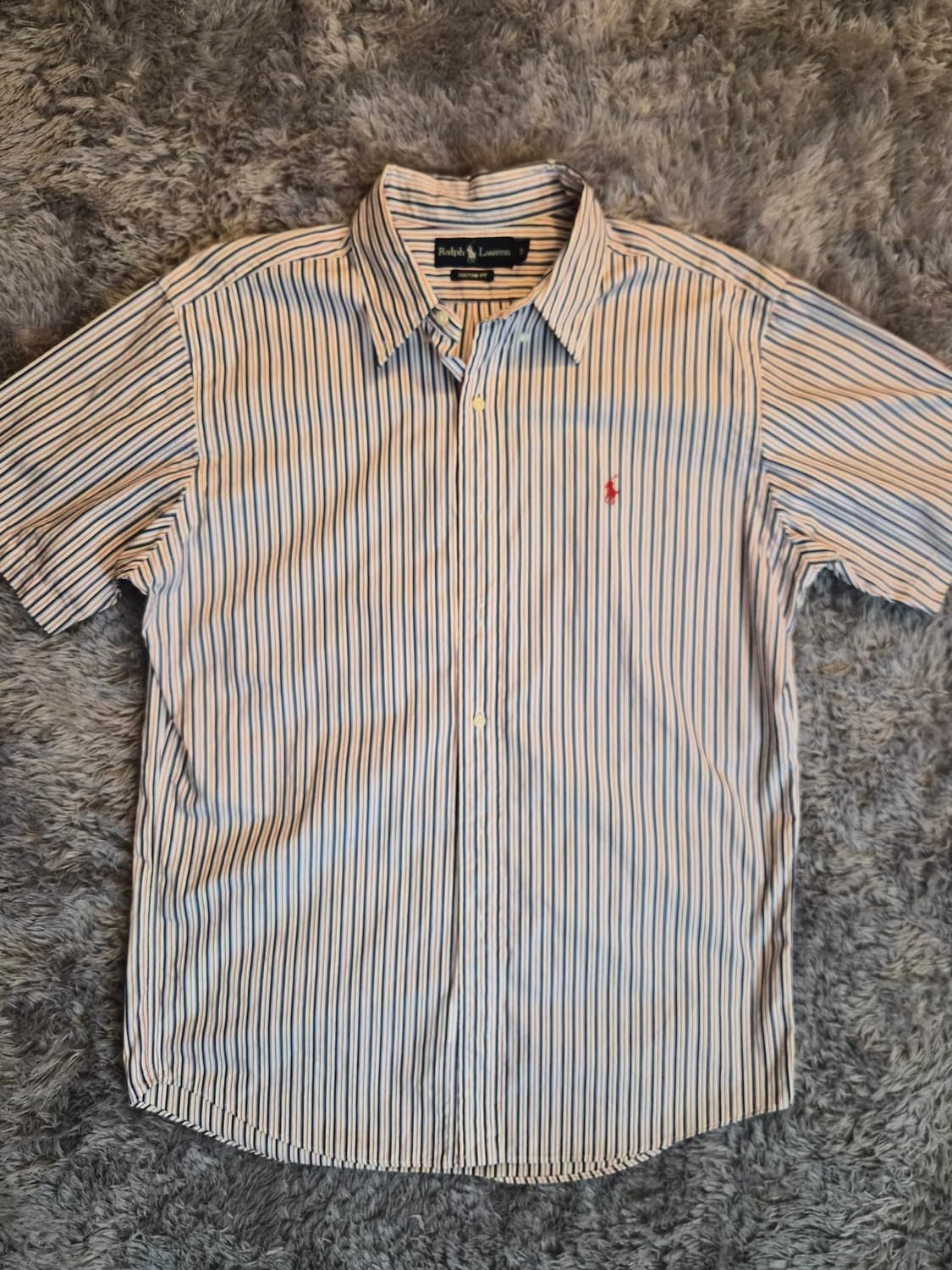 (2XL) 폴로 랄프로렌 레드 스트라이프 반팔 셔츠 상품이미지1