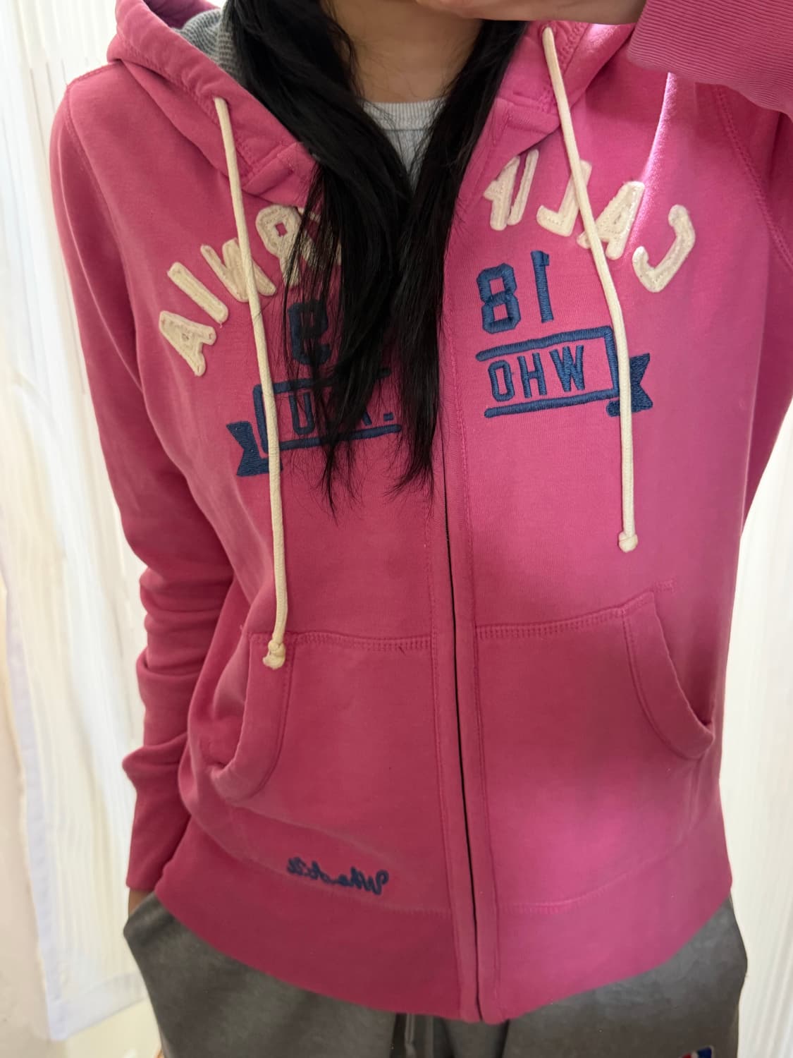 후아유 핑크 후드집업 L 상품이미지1
