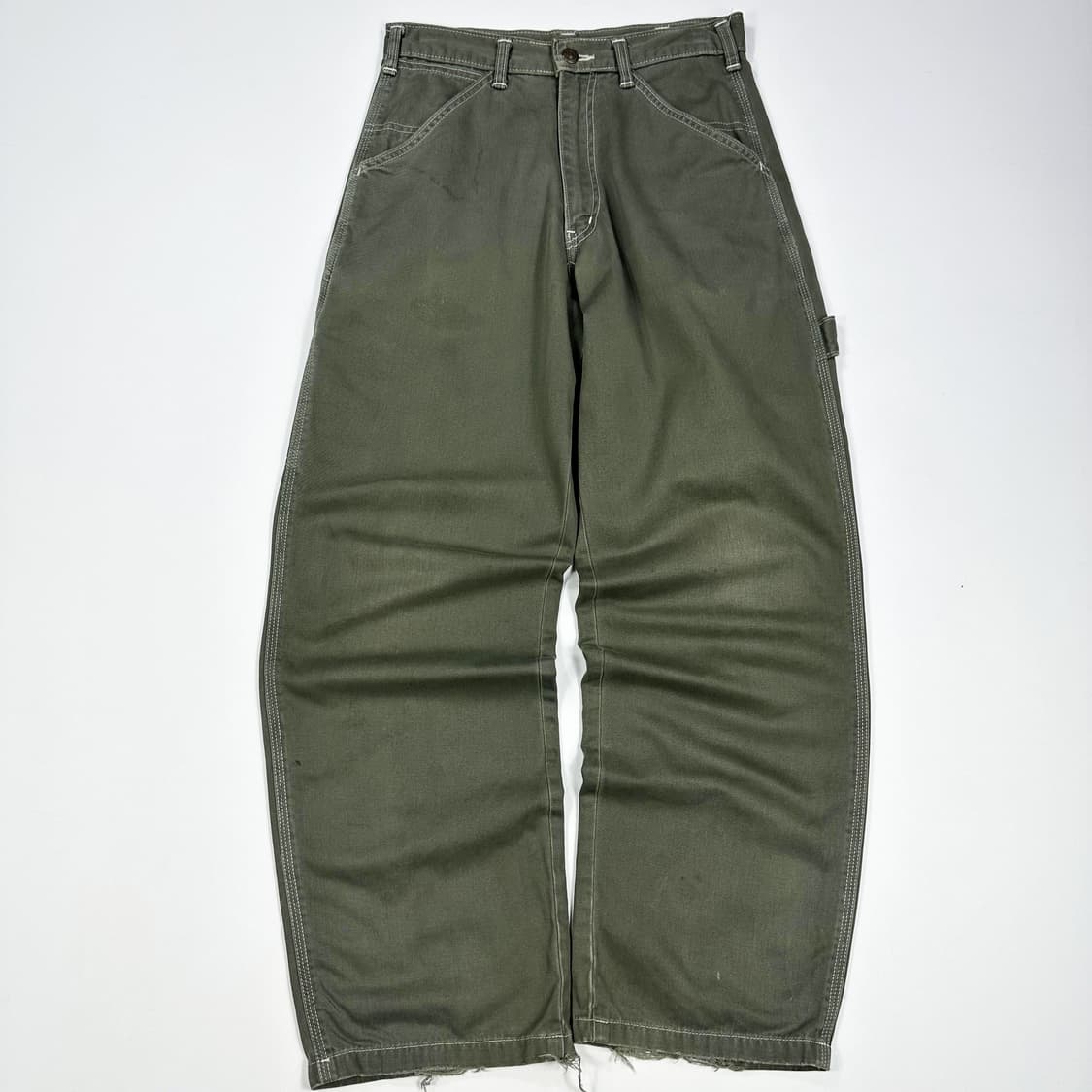 28 JPN 재팬빈티지 카펜터 와이드 카고팬츠 카키 상품이미지2