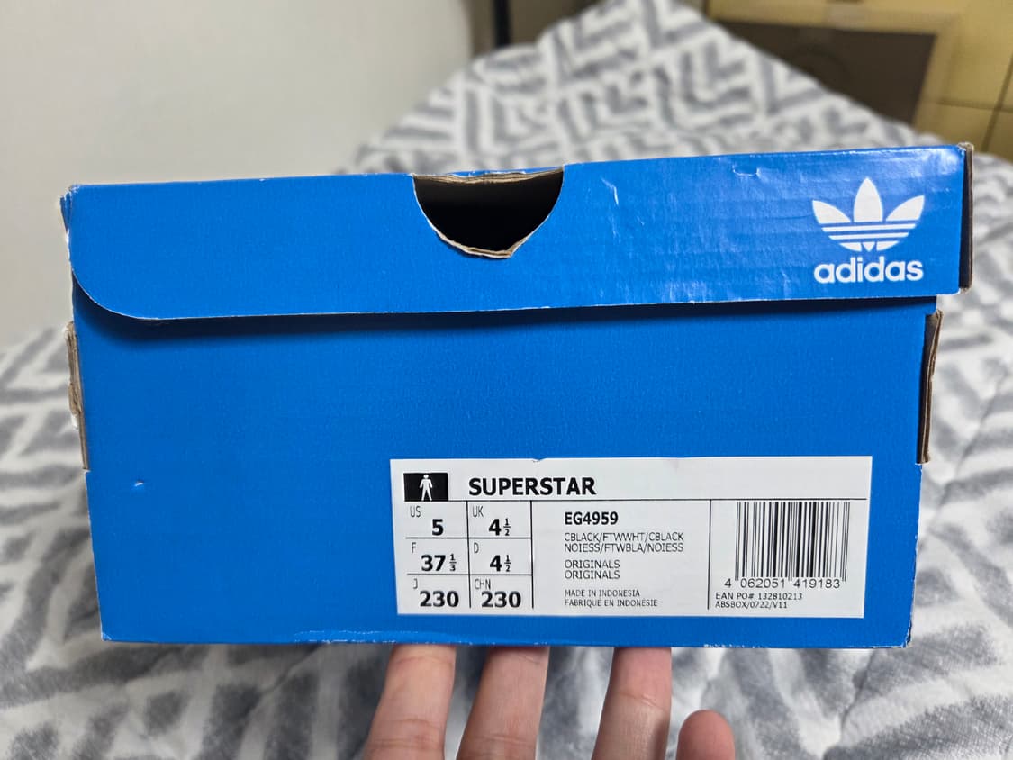 아디다스 슈퍼스타 검흰 운동화 230mm 상품이미지1