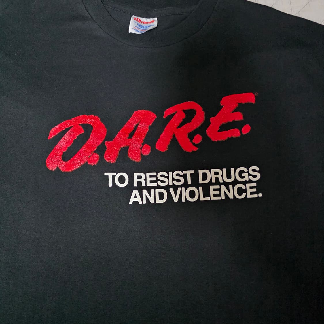 [XL] 90s 빈티지 DARE 티셔츠 블랙 ver.헤인즈2 Like L 상품이미지2