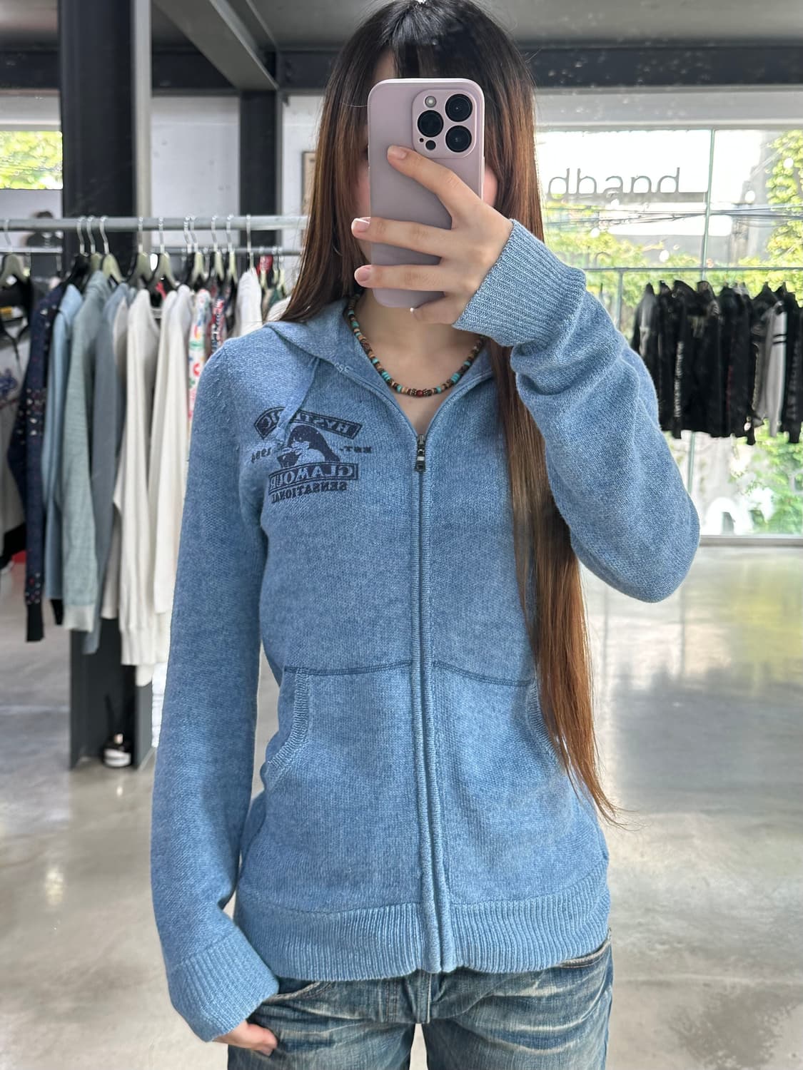 히스테릭글래머 히스걸 프리미엄 Flanders linen 니트후드집업 상품이미지4