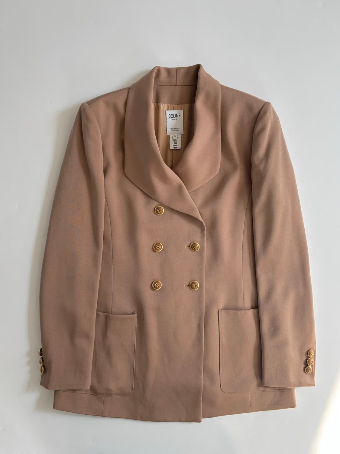 Celine 셀린느 핑크베이지 울 실크 혼방 블레이저 상품이미지4