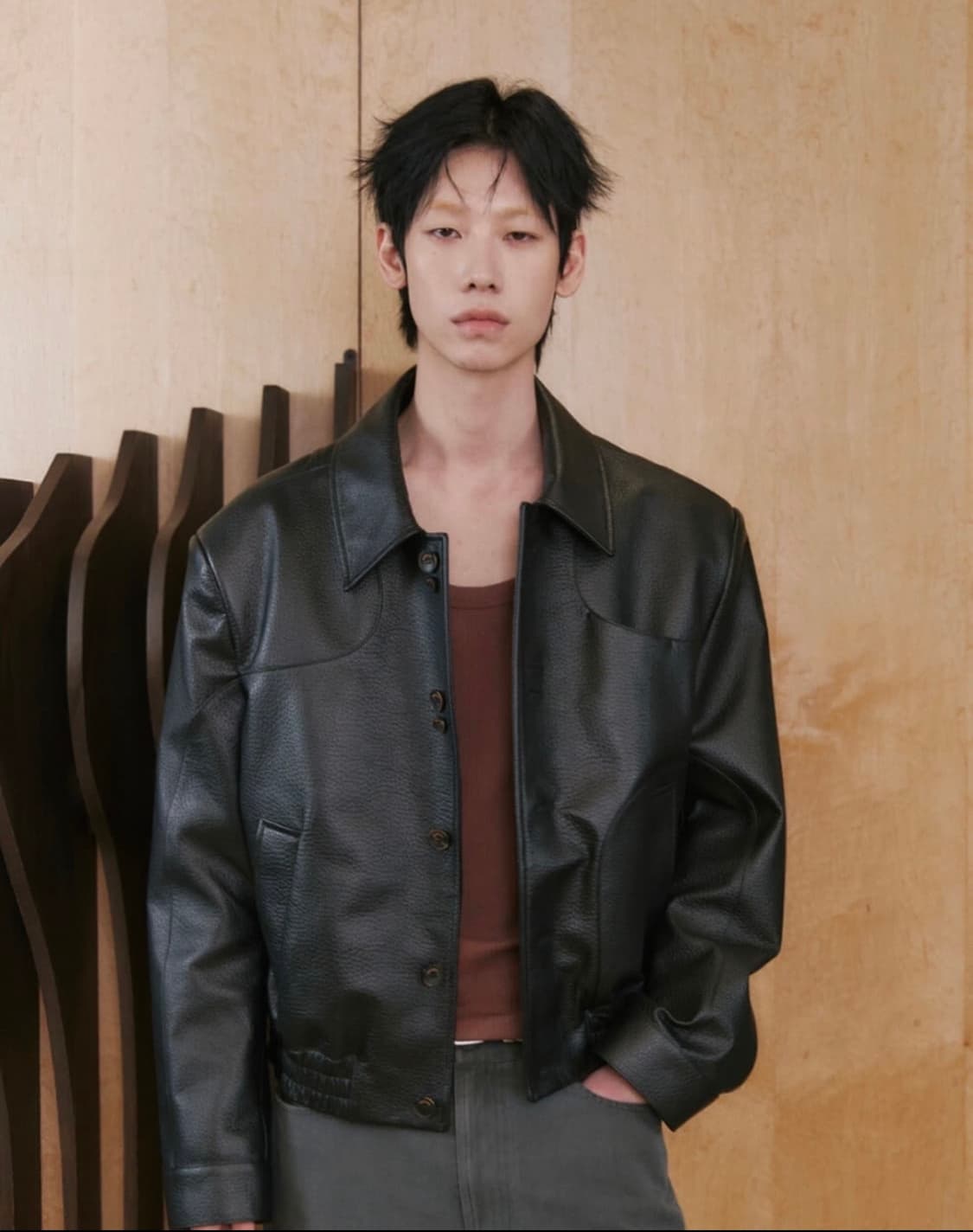 (1)웨이비니스 플로우라인 레더자켓 상품이미지1