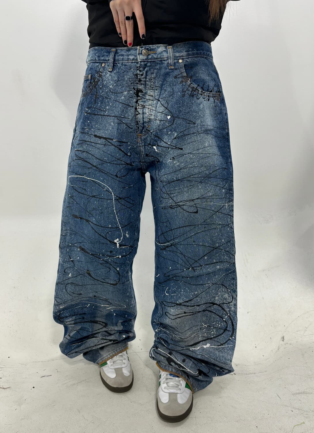 90s 울트스쿨 페인팅데님 팬츠 상품이미지2