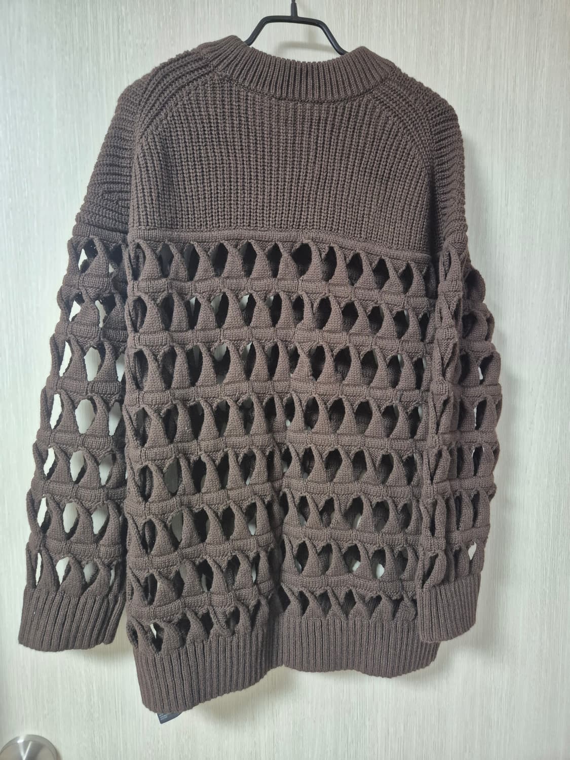 COS 브라운 니트 스웨터 케이블 패턴 울오버 XS 상품이미지3