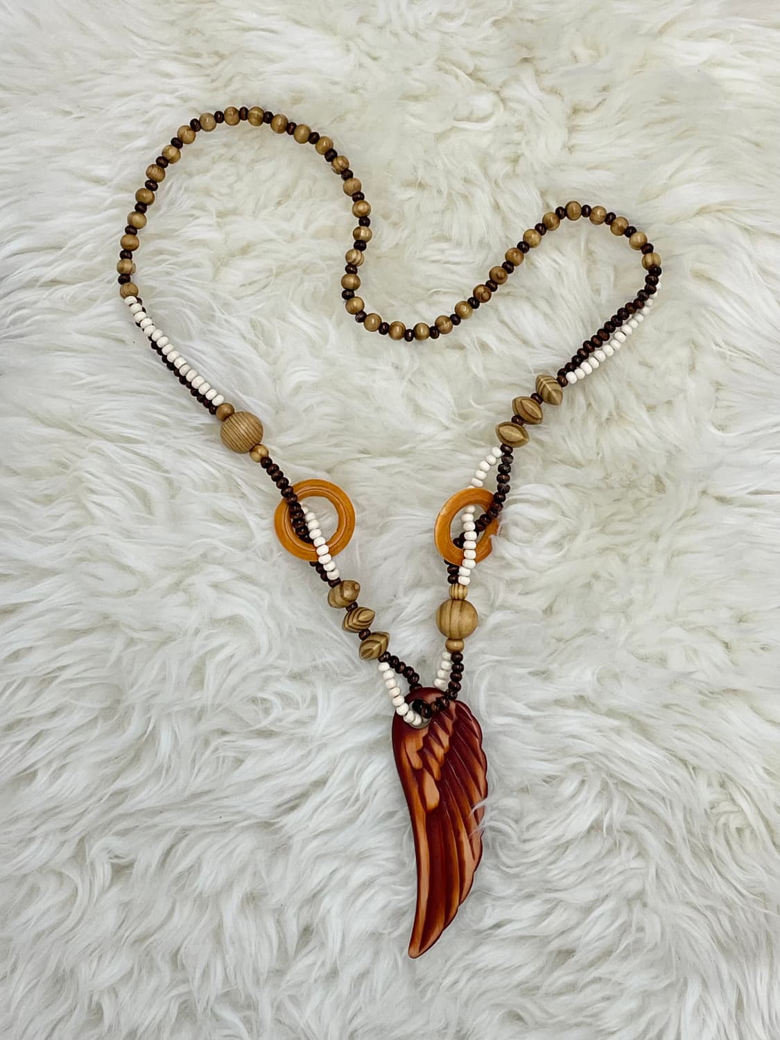 히피 에스닉 우드 롱 네크리스 상품이미지3