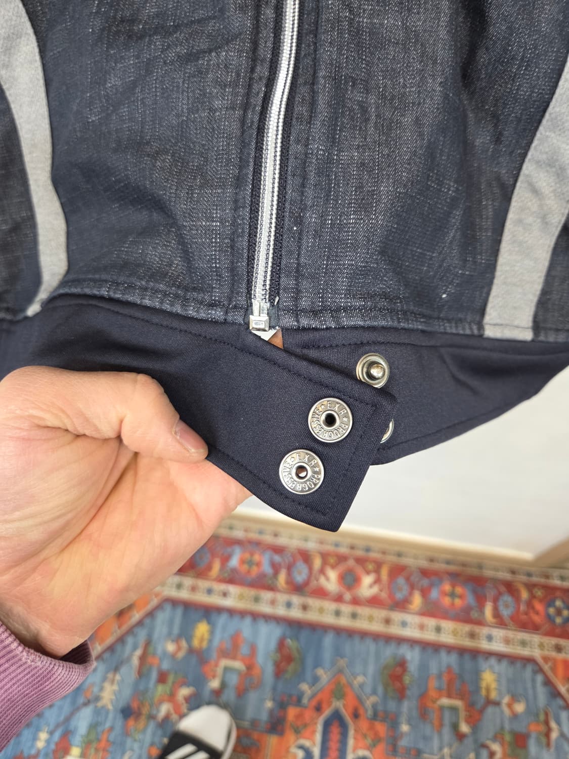 Exr 빈티지 레이싱 데님 져지 집업자켓 xl 상품이미지6