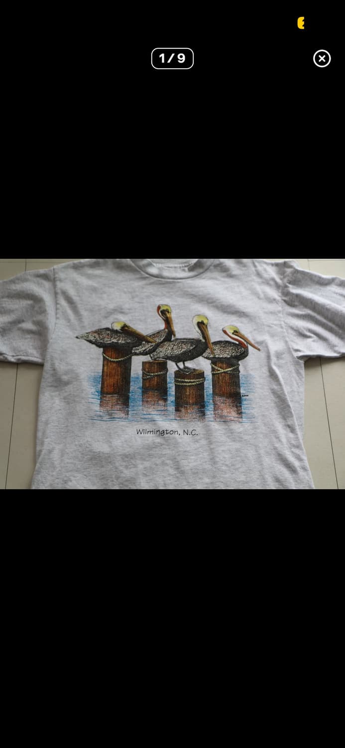 90s MADE IN USA 싱글스티치 펠리컨 그래픽 티 셔츠(L) 상품이미지1