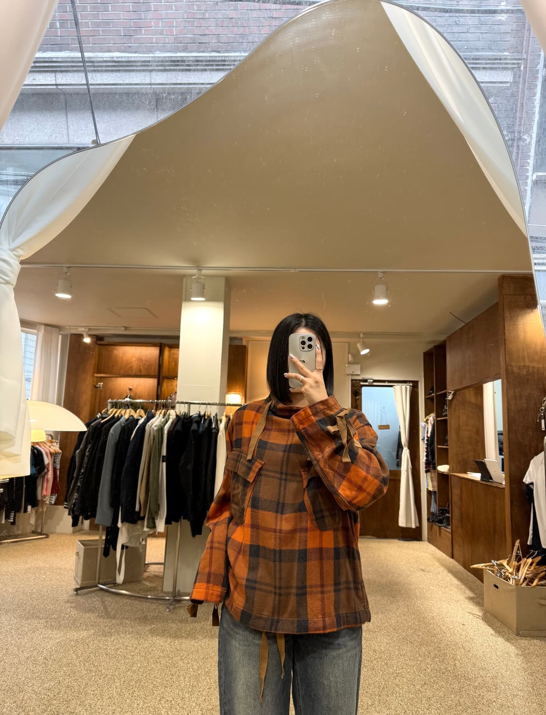 캡틴 션샤인 노카라 스모크 체크 자켓 상품이미지2