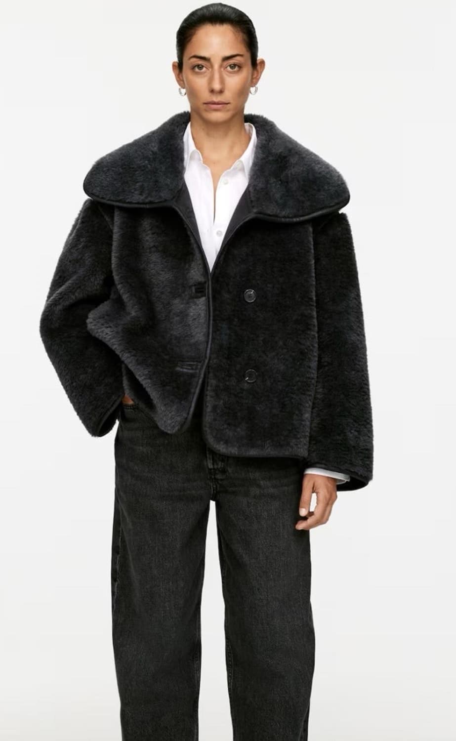 새상품 아르켓 숏 파일 자켓 포 퍼 자켓 다크그레이 XS 상품이미지5