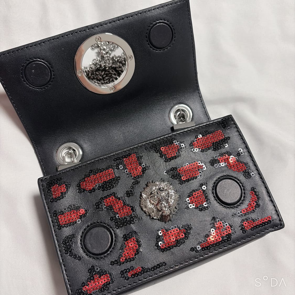 베르수스 베르사체 블랙 레오파드 라 메두사 미니 크로스백 상품이미지7