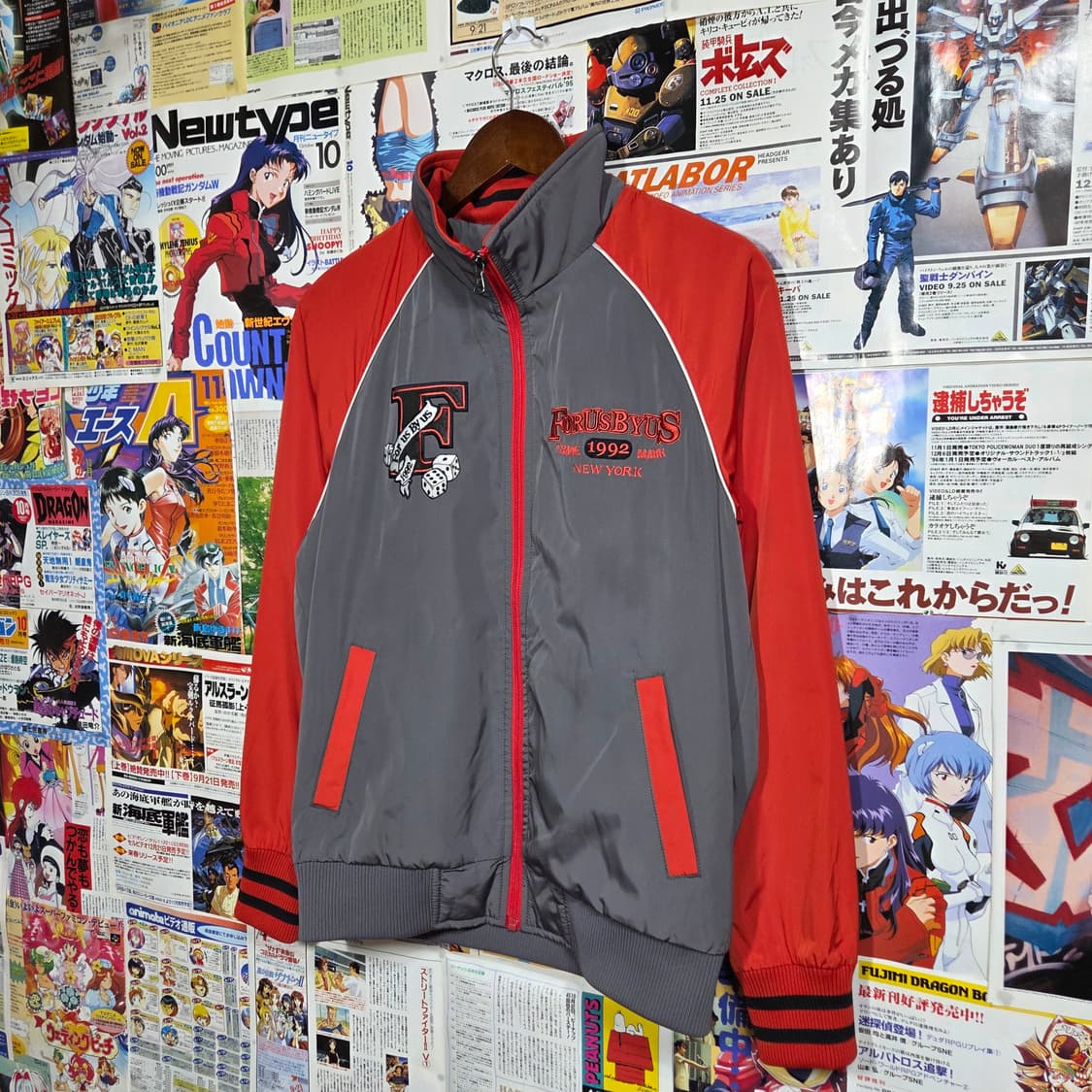 후부 자수 패치 누빔 바람막이 바시티 자켓 상품이미지5