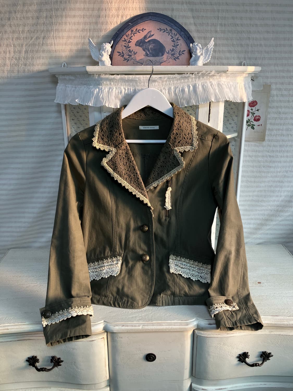 Axes femme 카키 앤틱 레이스 자켓 상품이미지5