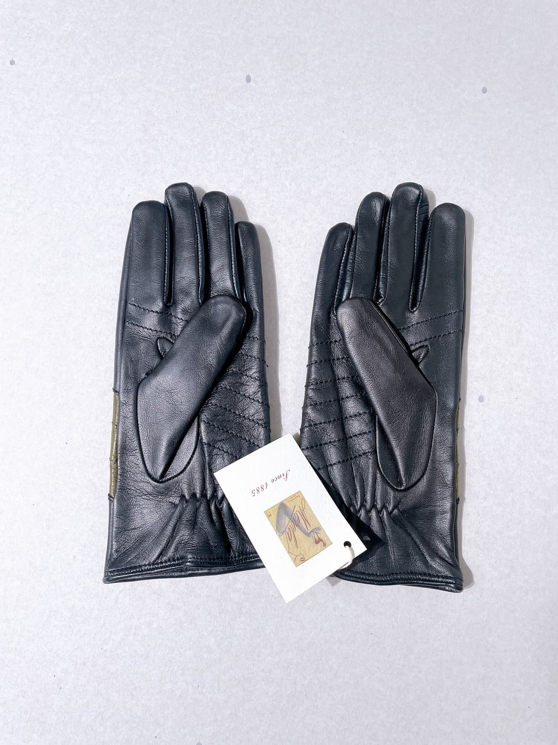 (정품/새상품) 메롤라 남성 블랙 그린 양가죽 캐시미어 장갑 상품이미지2