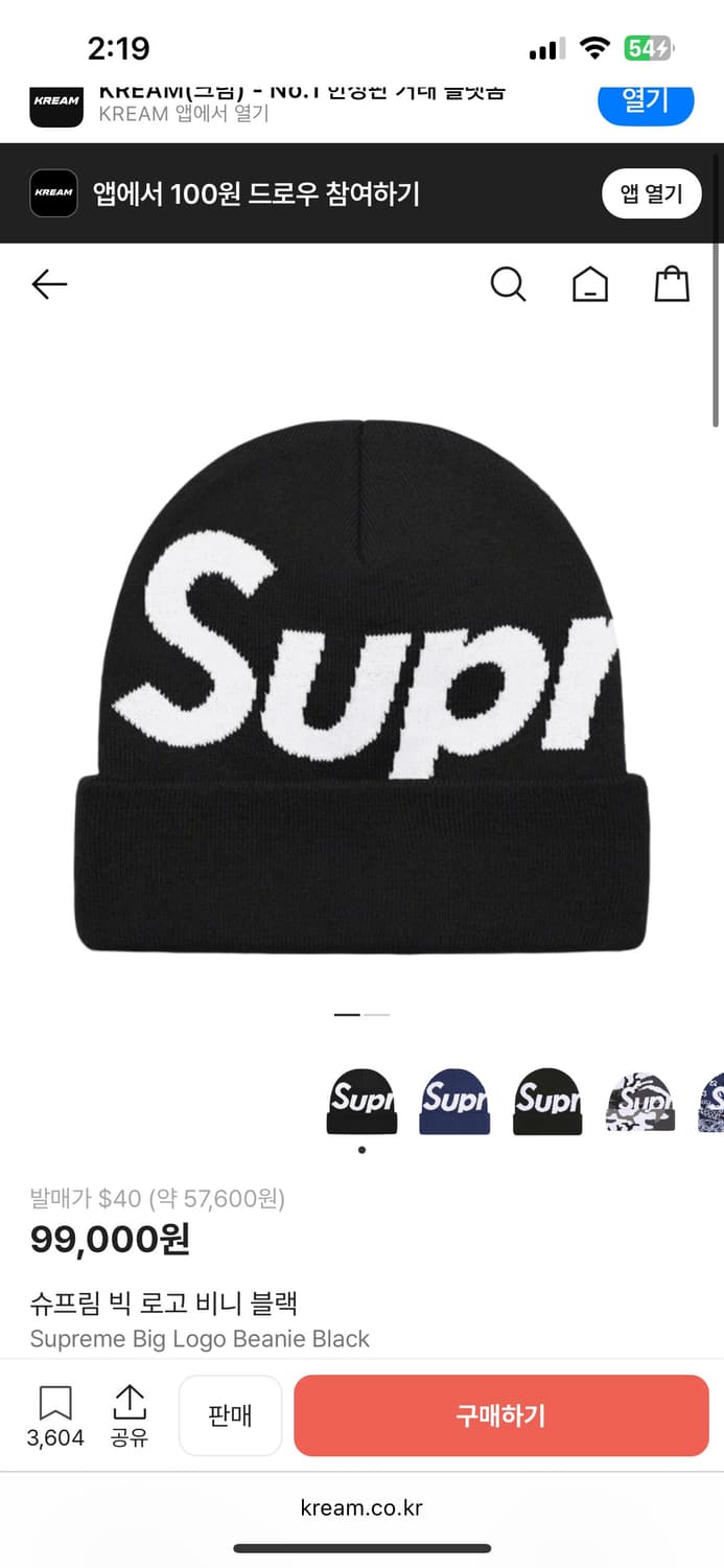 슈프림 빅 로고 비니 상품이미지1