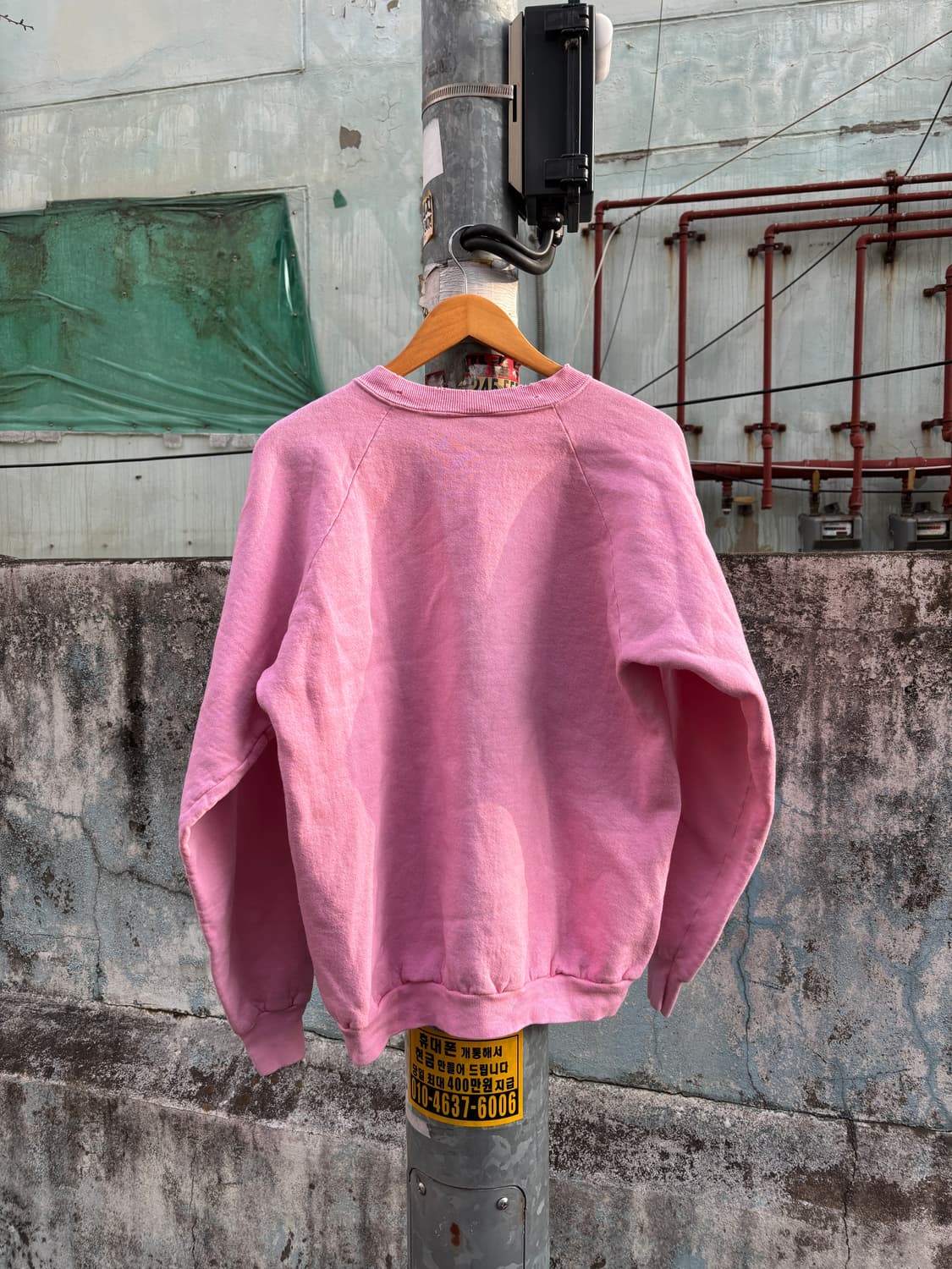 RH-04 90s 프룻오브더룸 핑크 워싱, 데미지 커스텀 스웻셔츠 상품이미지3