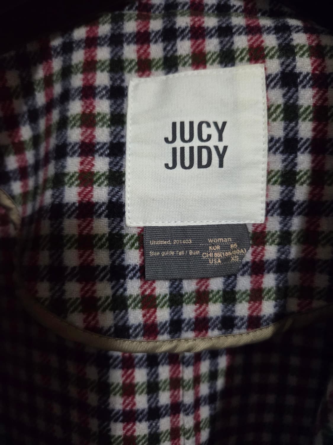 JUCY JUDY 체크 롱코트 XS 상품이미지3
