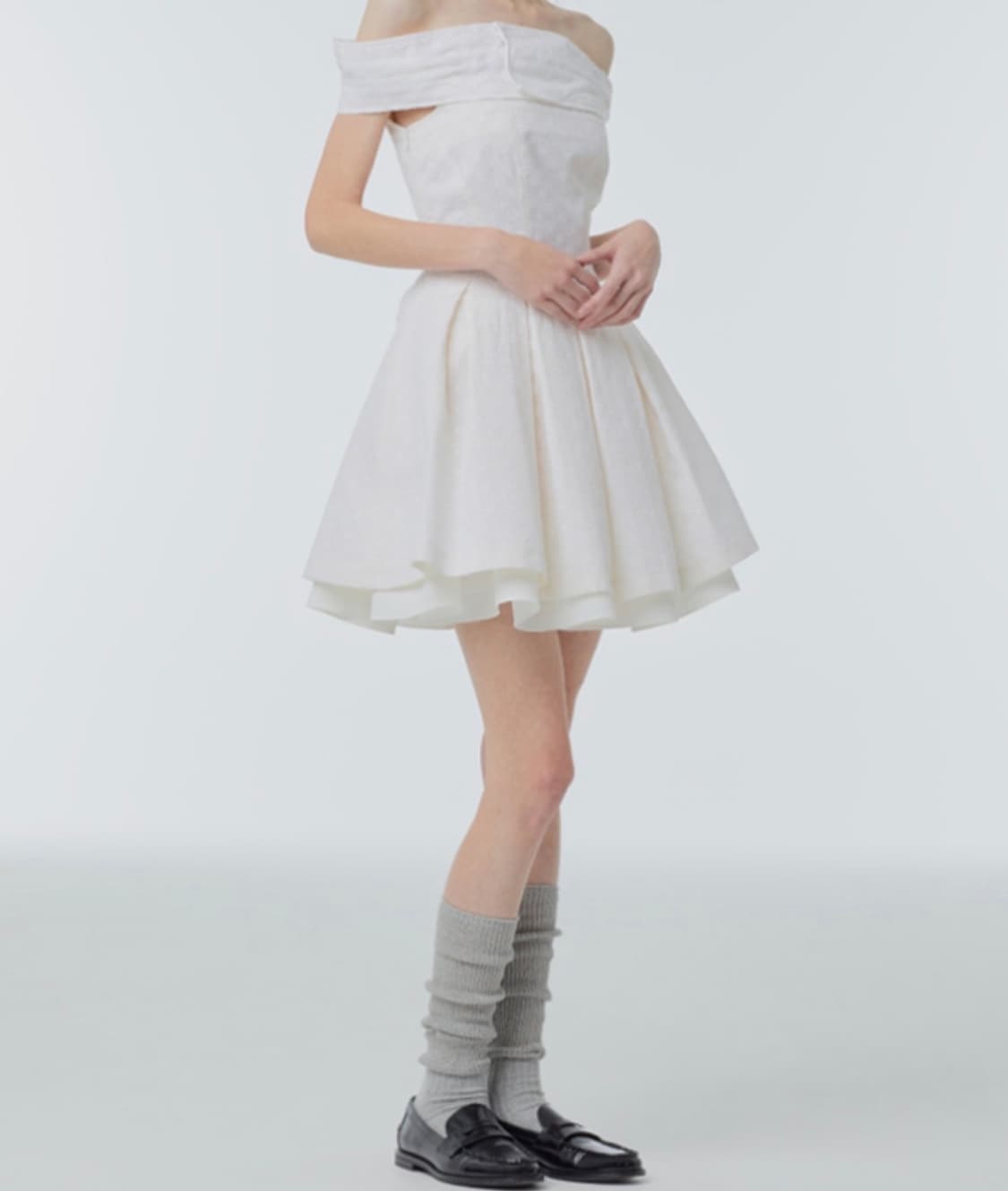 인스턴트 펑크 오프숄더 플레어 원피스 상품이미지2