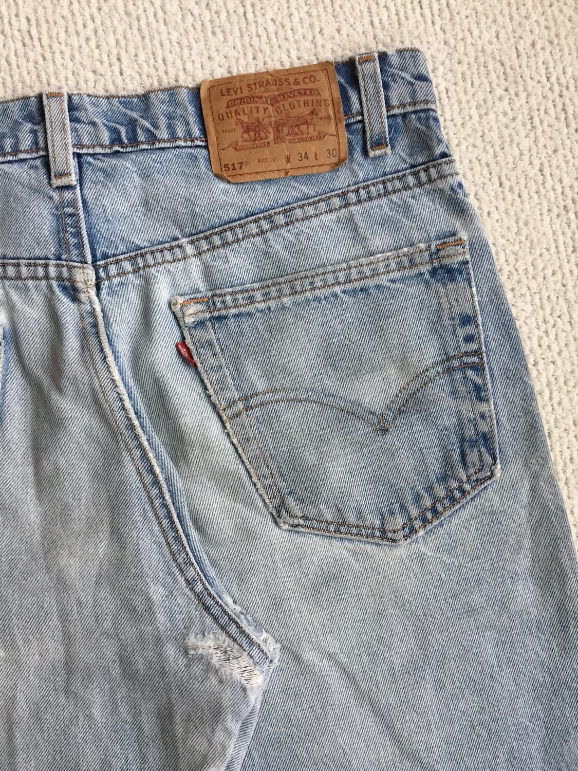90‘s levis 517 부츠컷 히피 보로 리페어 굿페이딩 굿사이즈 상품이미지6