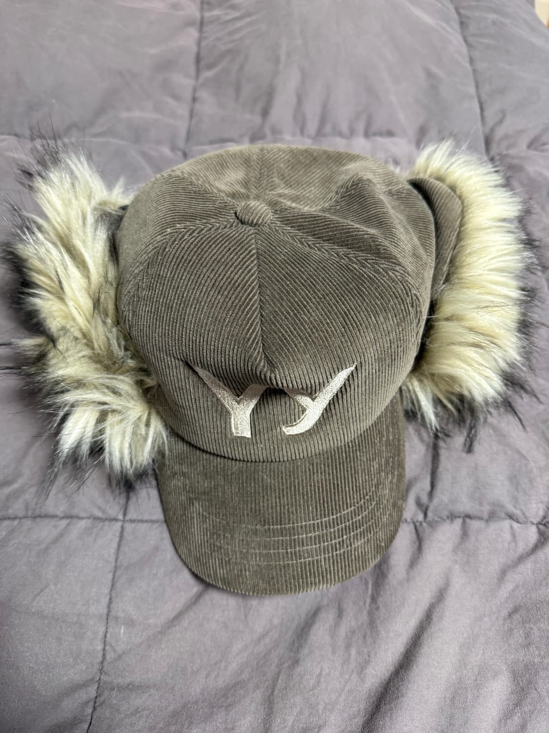 오픈 Yy 포우 퍼 코듀로이 이어플랩 캡 카키  상품이미지1