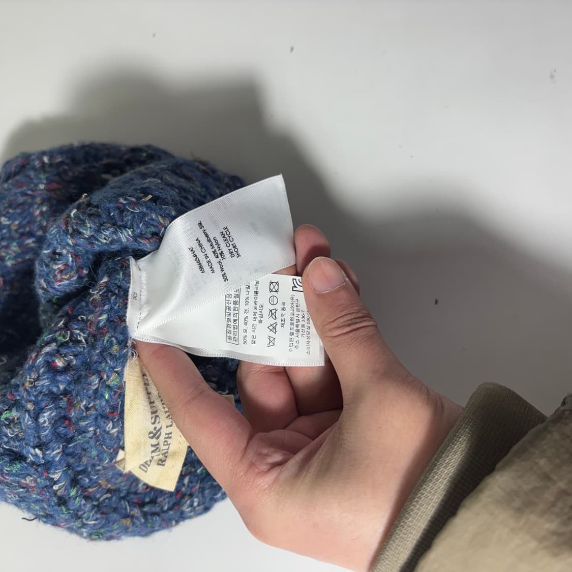 OS 폴로 데님앤서플라이 네이비 꽈배기 비니 상품이미지4