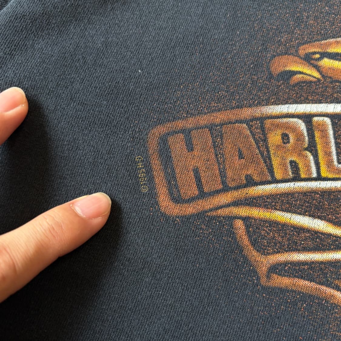 95년 미국 생산 할리데이비슨 블랙 반팔 티셔츠 싱글스티치 상품이미지5